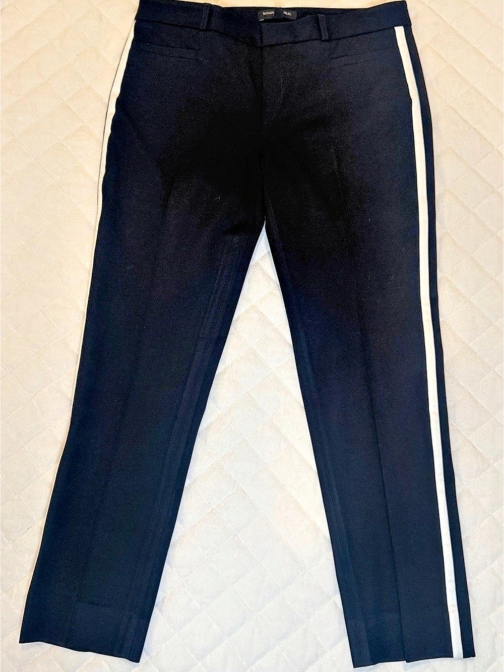 Banana Republic Sloan Black White Side Stripe Pants Size 6
